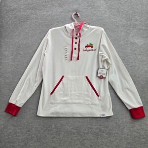 Hallmark Women Sweatshirt Large White This is My Movie Watching Hoodie Logo NWT